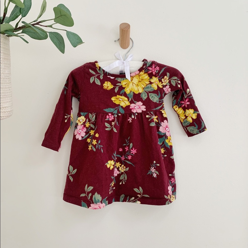 Old Navy Maroon Floral Dress